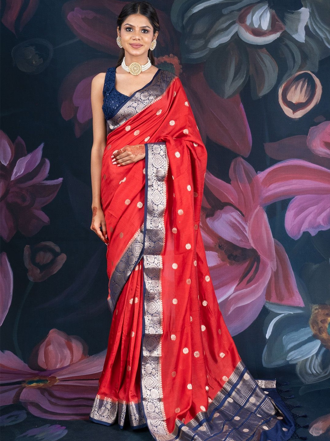 BAEDESI Woven Design Zari Assam Silk Zari Saree