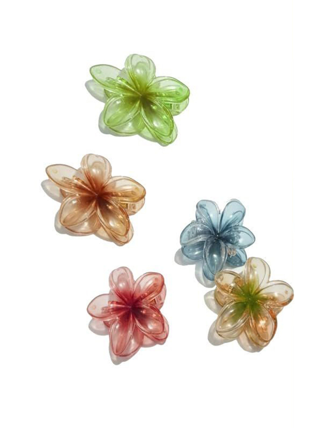 HANDBAG COLLECTION Women Set of 5 flower shape hair Claw Clip