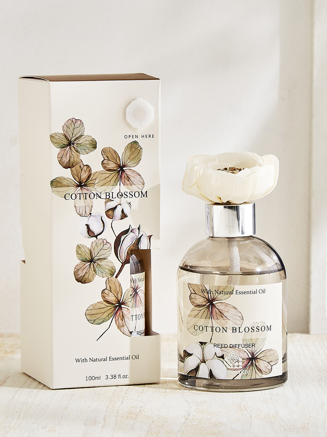 Home Centre Garnet Serene Botany Beige Cotton Blossom Reed Diffuser 100ml