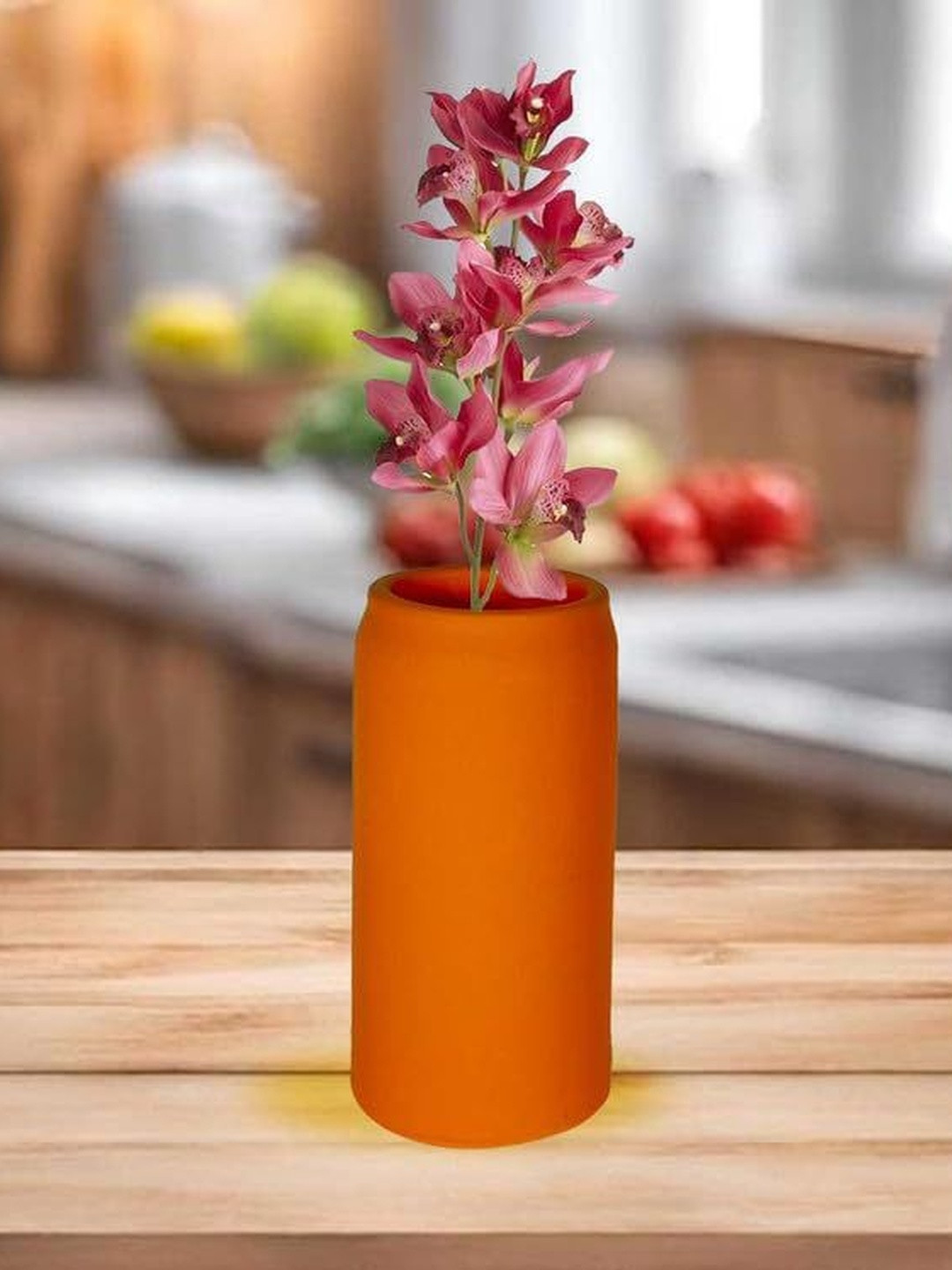 LASAKI Can Brown Ceramic Flower Vase