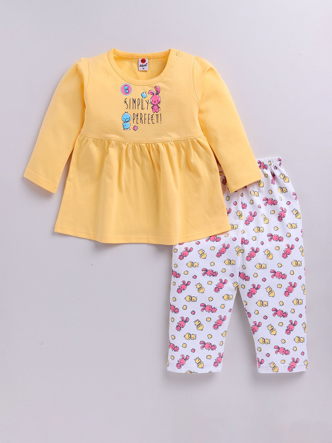 Mars Infiniti Girls Printed Pure Cotton Top with Pant