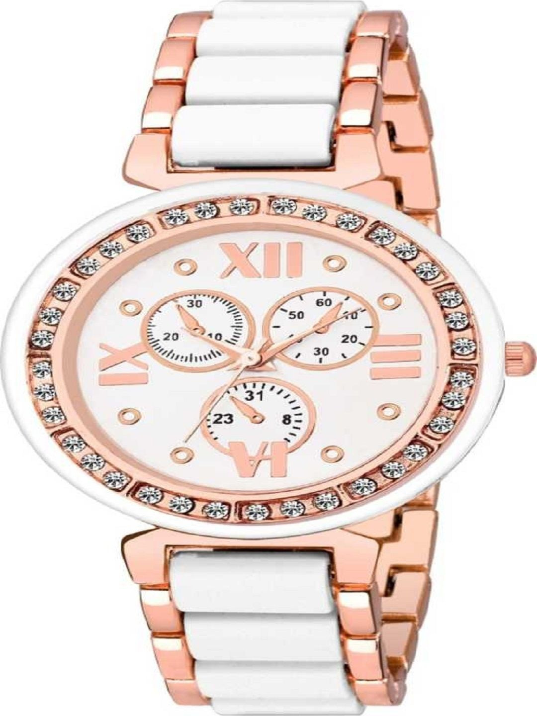 SZN Women Dial & Stainless Steel Straps Analogue Watch meena whiteSZNN36514449