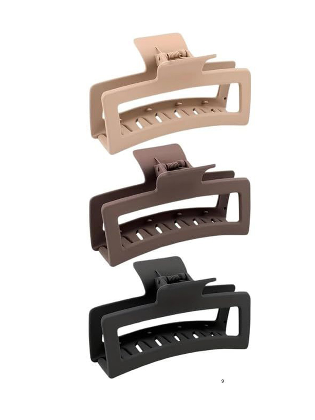SHREEWATCHES Women Set of 3 Matt Finished Rectangular Shape Clutchers Clip