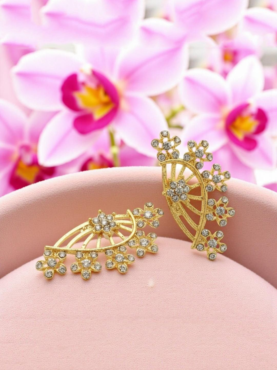 ANIKAS CREATION Floral Ear Cuff Earrings