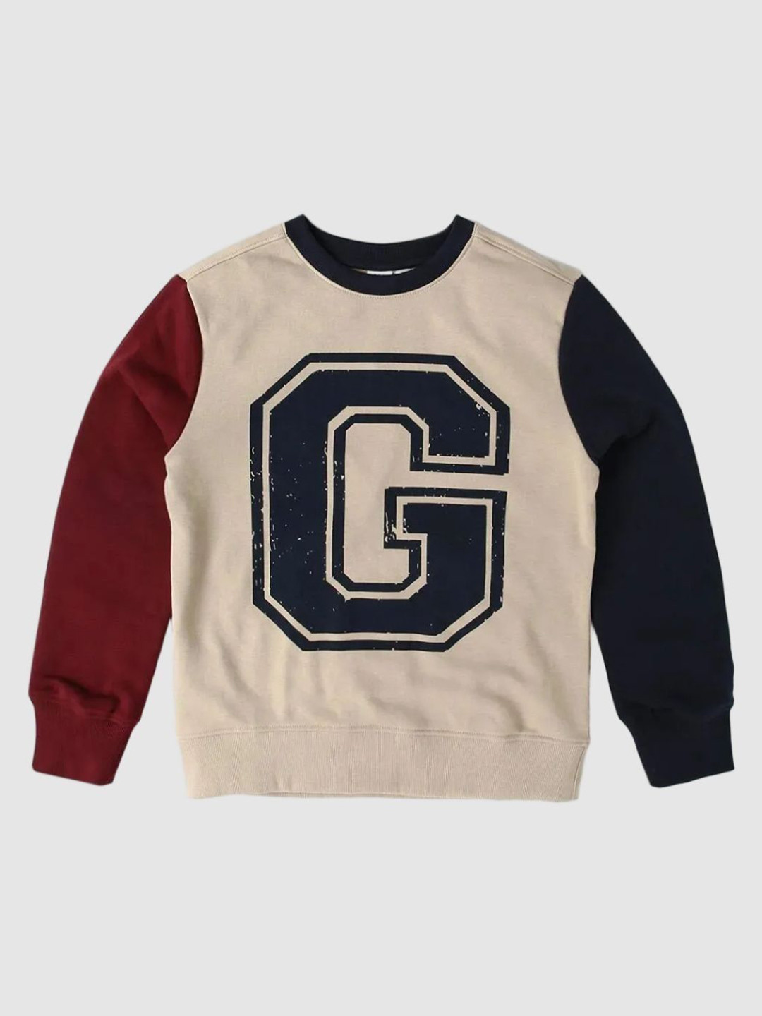 GAP Boys Colorblock Crew Neck Long Sleeves Sweatshirt