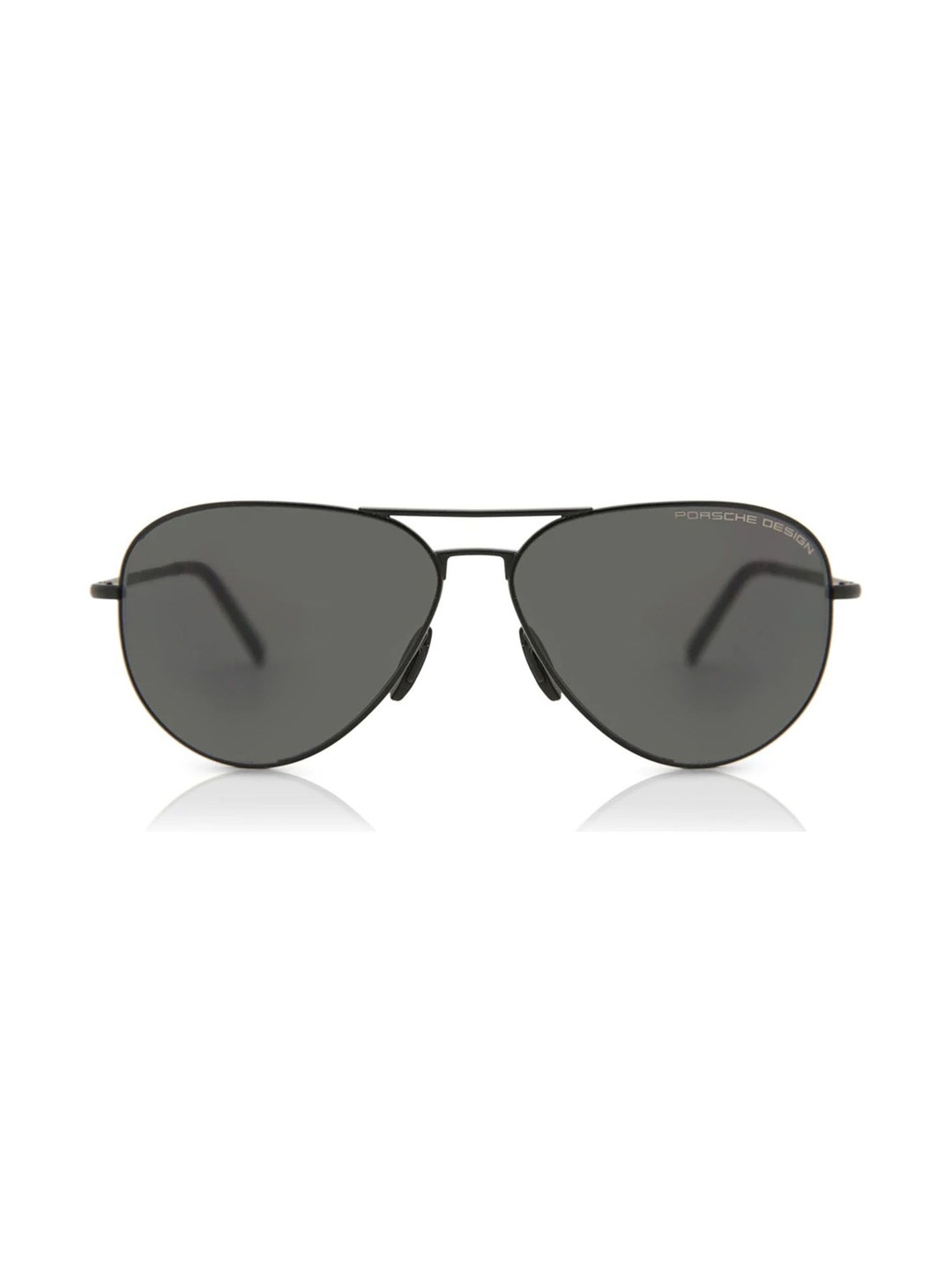 PORSCHE DESIGN Men Grey Lens & Black Aviator Sunglasses with
