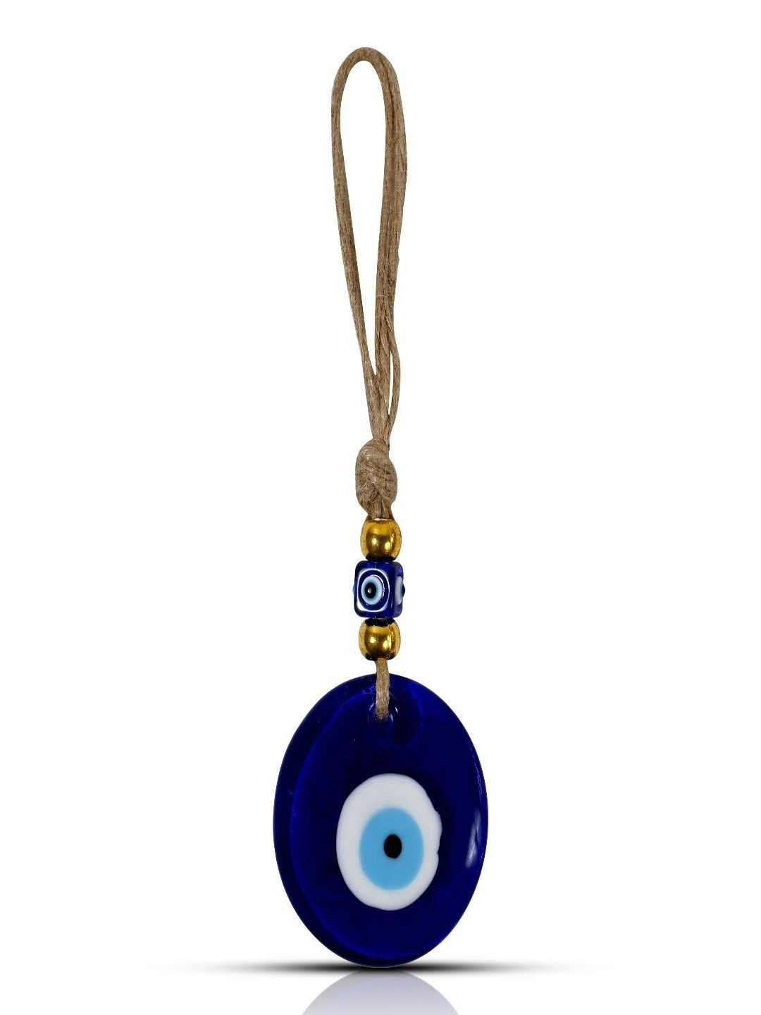 LINENSUTRA Blue & White Evil Eye Hanging Glass Windchimes