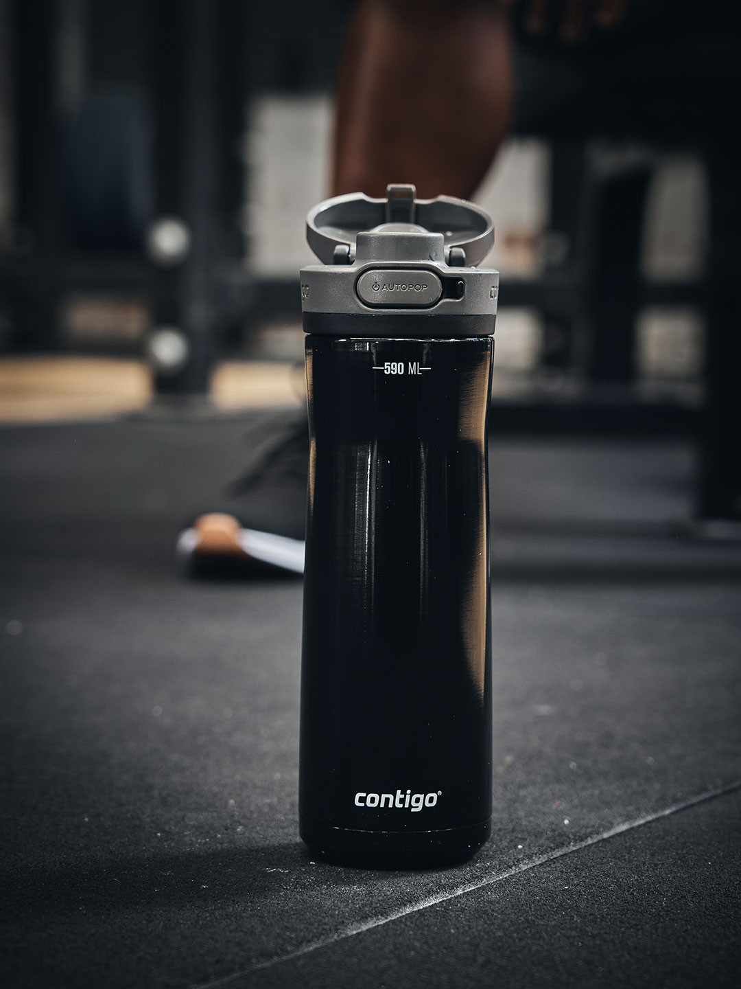 Contigo Jackson Chill Black Solid Stainless Steel Leak-Proof Water Bottle - 590ml