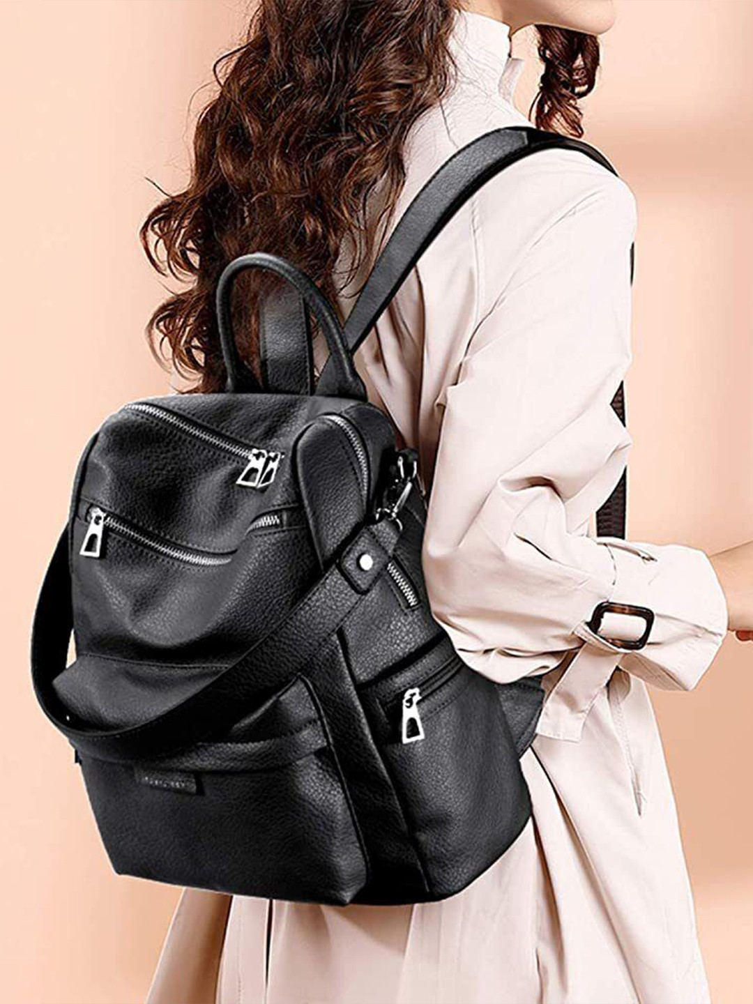 truearch Women Textured Ergonomic Backpack