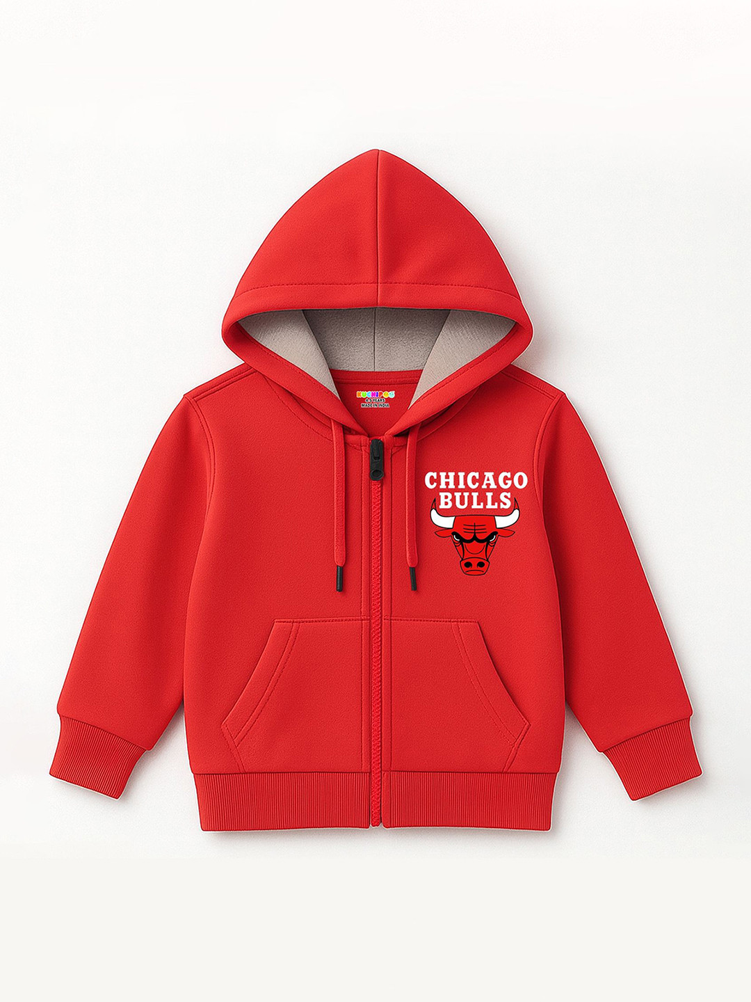 KUCHIPOO Boys Brand Logo Printed Hooded Pullover Sweatshirt