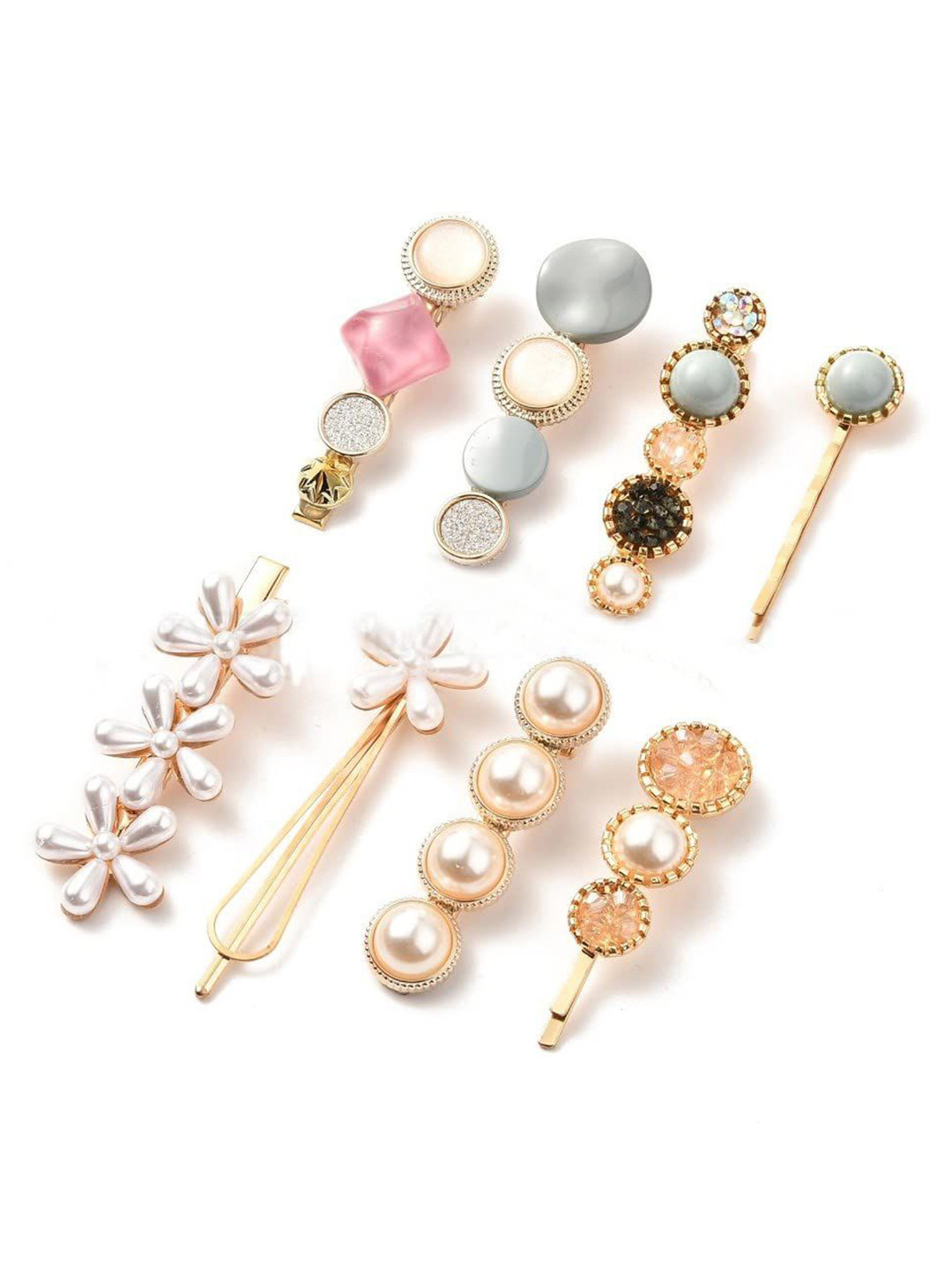 HANDBAG COLLECTION Women set of 8 Korean Clips and Pins