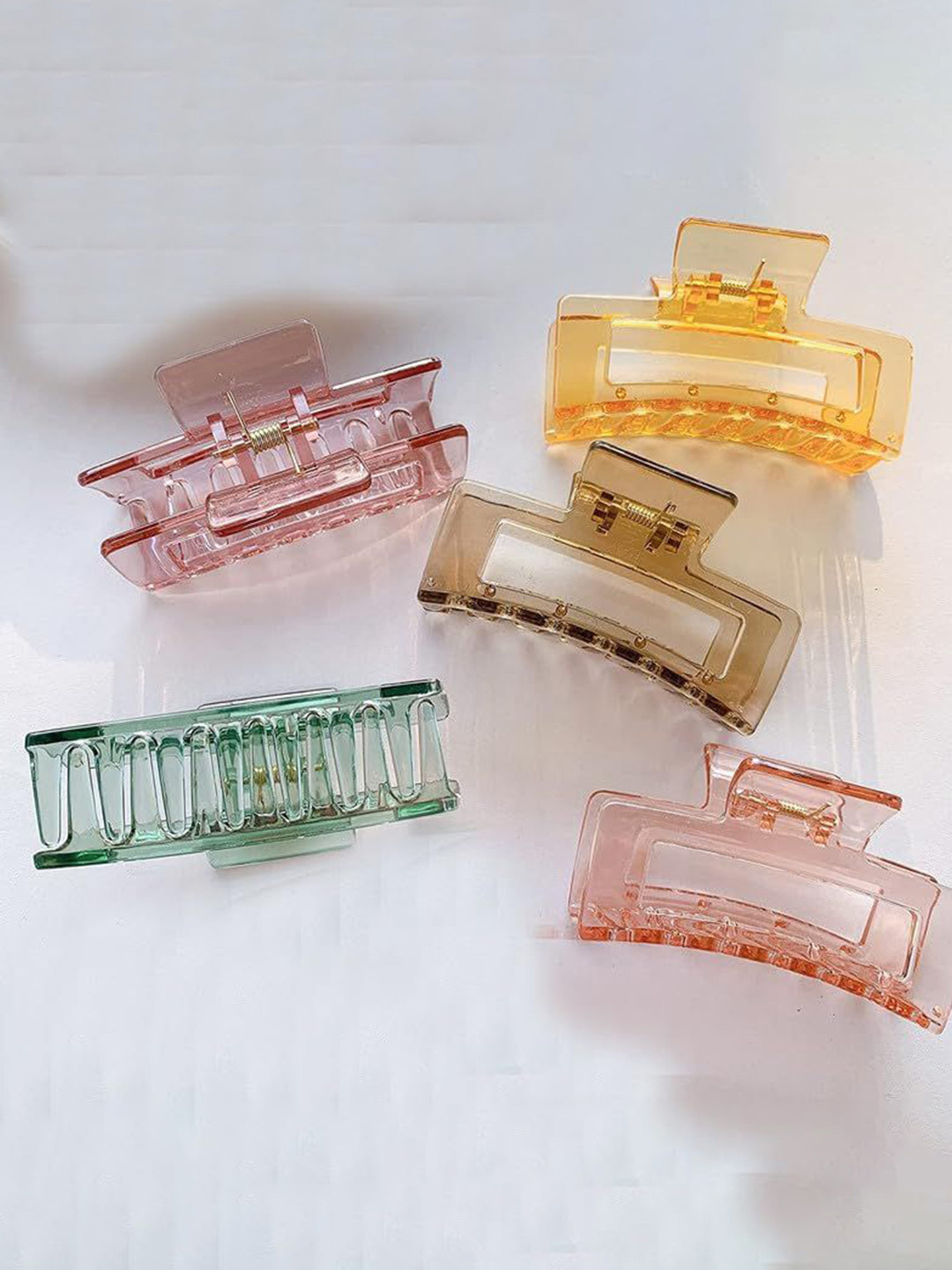 Watch junction Women Set of 4  Transparent Claw Clips