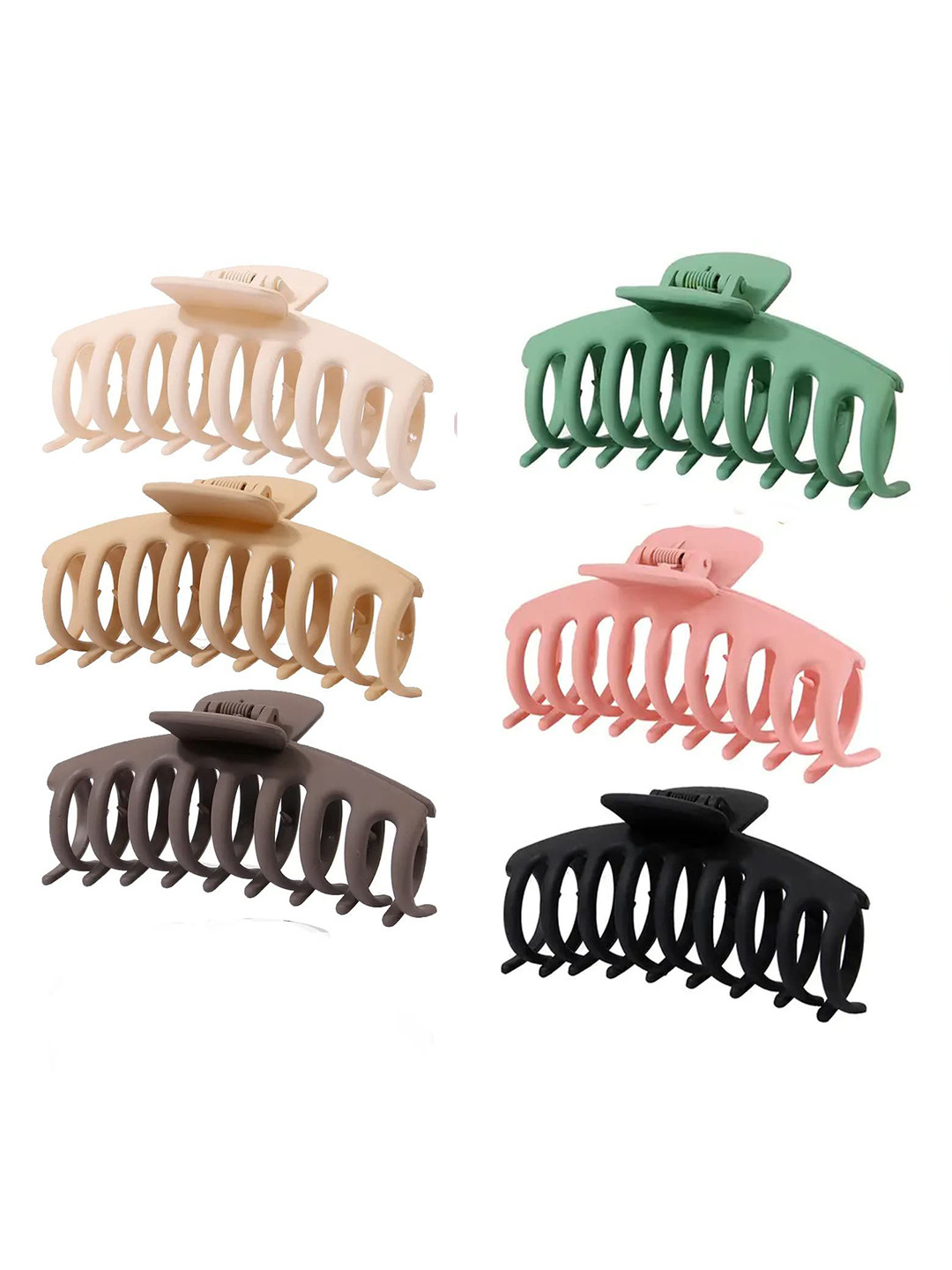 GOWRI TEX Women Set Of 5 Matte Comb Shape Claw Clip