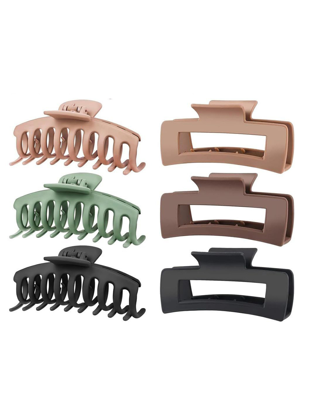 DOCTOR HEALTH SUPER SOFT Women Set of 6 Rectangular Shape Hair Claw Clip