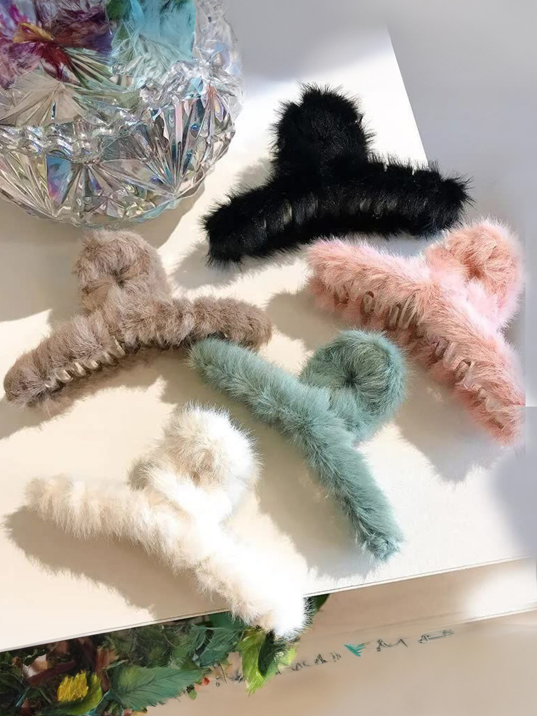 MADHAVWATCH Women Set of 5 Fur T Shape Clips