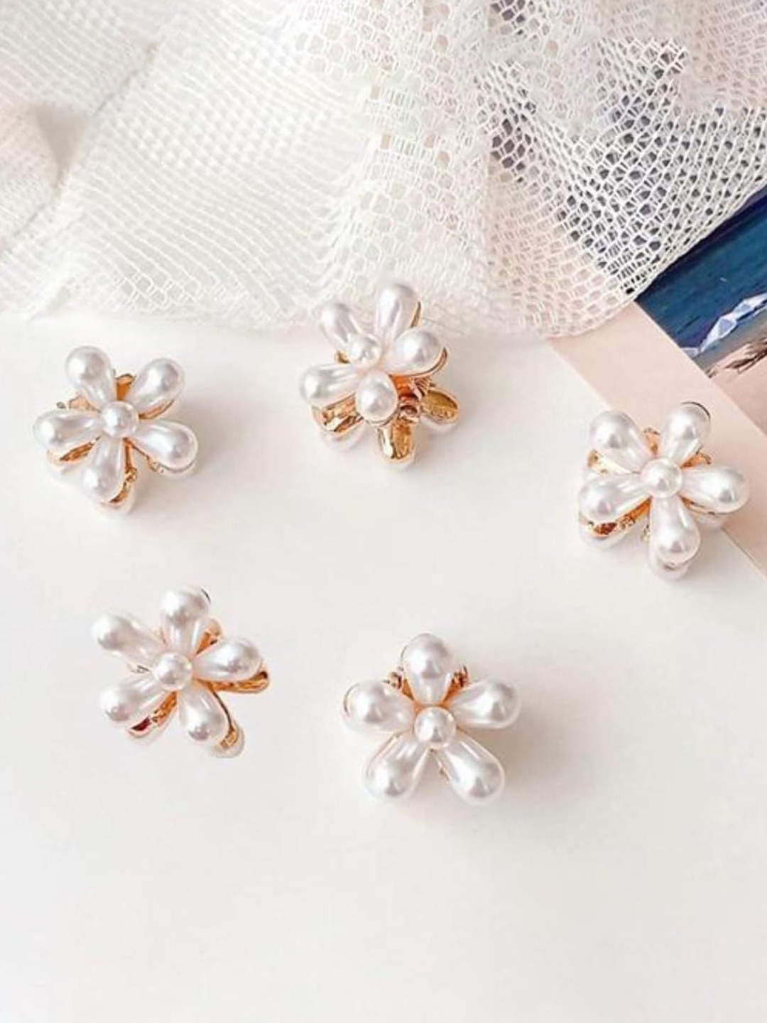 DailyObjects Women Pack Of 6 Hair claw Golden Chrome Finshing Hair Mini Clutchers