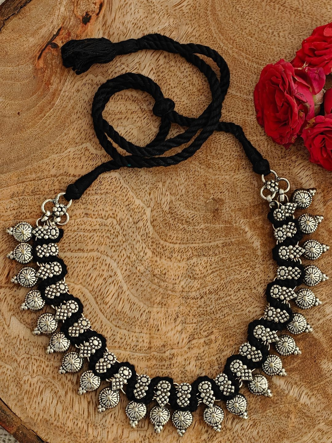 Weaves of Tradition German Silver Oxidised Necklace