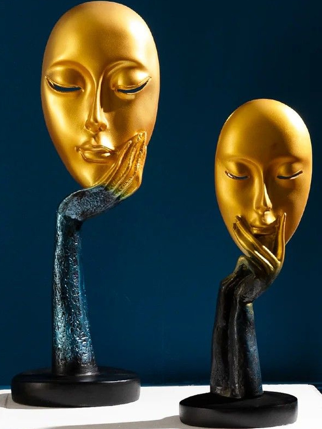 THREADVIBE LIVING Set of 2 Thinker Lady Statue Face Art