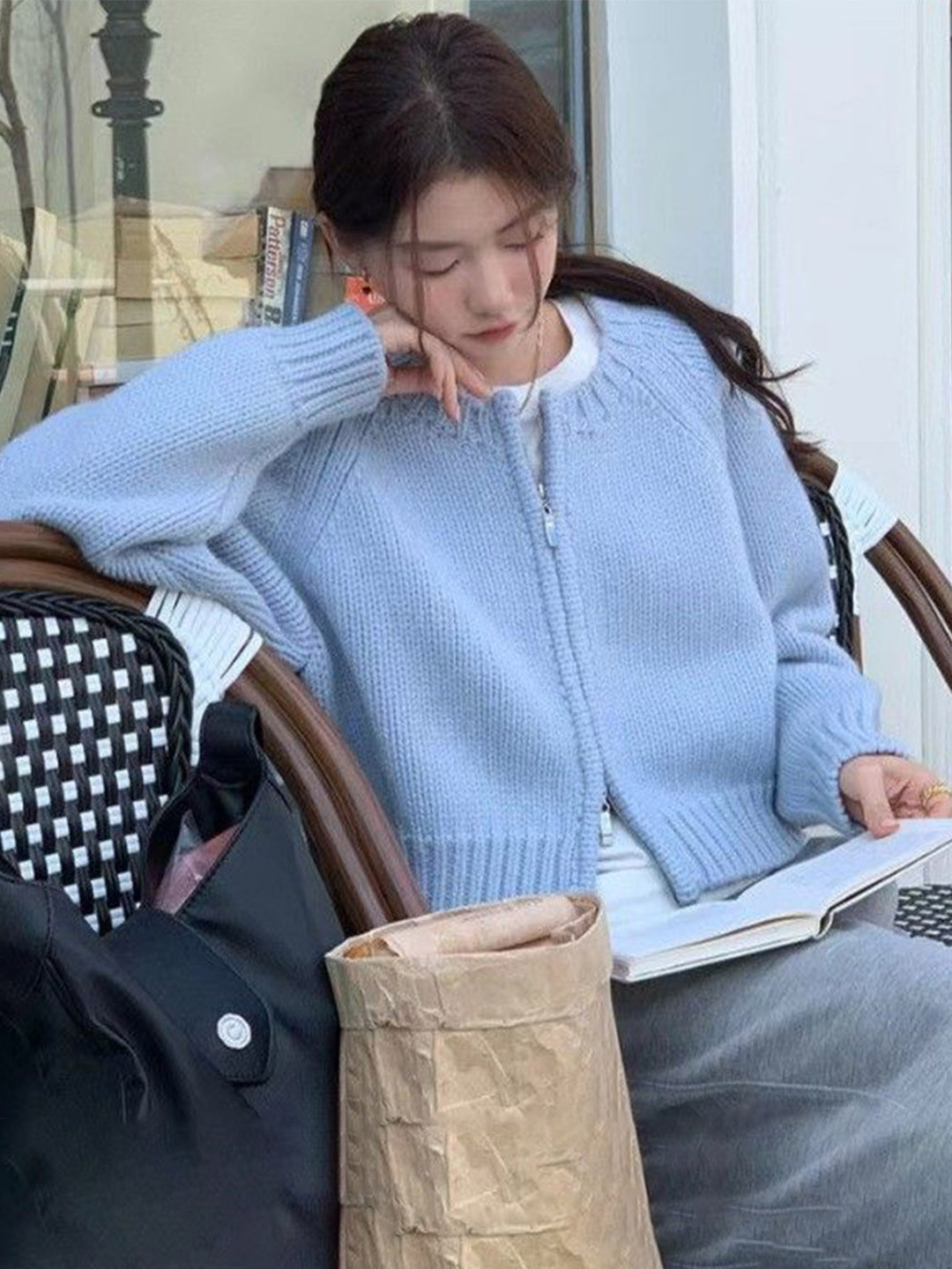 StyleCast x Revolte Women Front-Open Sweaters with Zip Detail