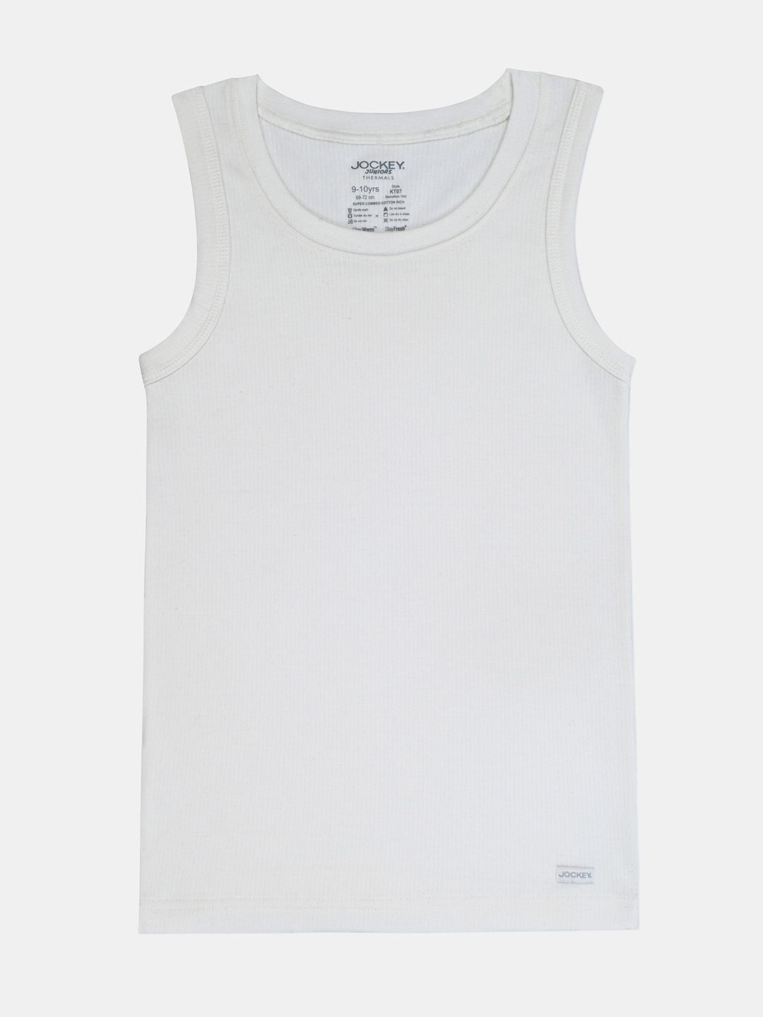 Jockey Kid's Super Combed Cotton Brushed Thermal Muscle Vest with StayWarm Treatment-KT07