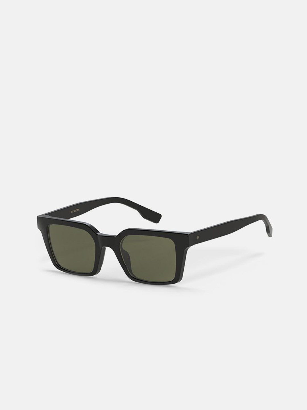 Snitch Men Green Lens & Black Wayfarer Sunglasses with
