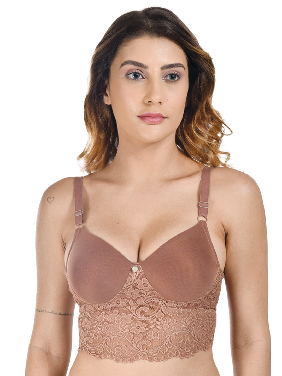 B'ZAR Full Coverage Lightly Padded Non-Wired Medium Support Bralette Bra-Anti Microbial