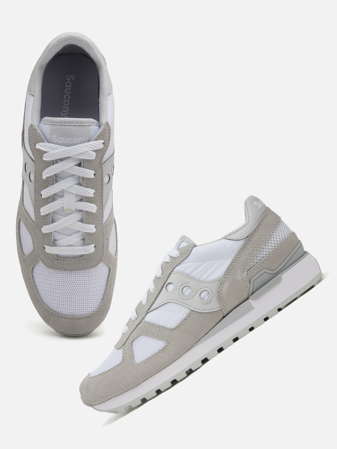 saucony Men Shadow Original Colourblocked Suede Sneakers