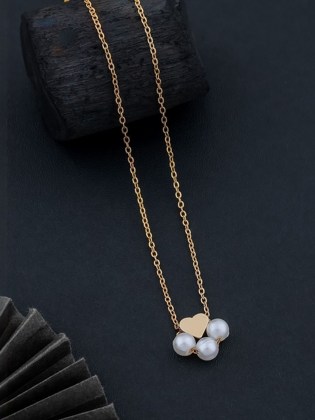 SZN Women Set of 2 Brass Gold-Plated Necklace Chain