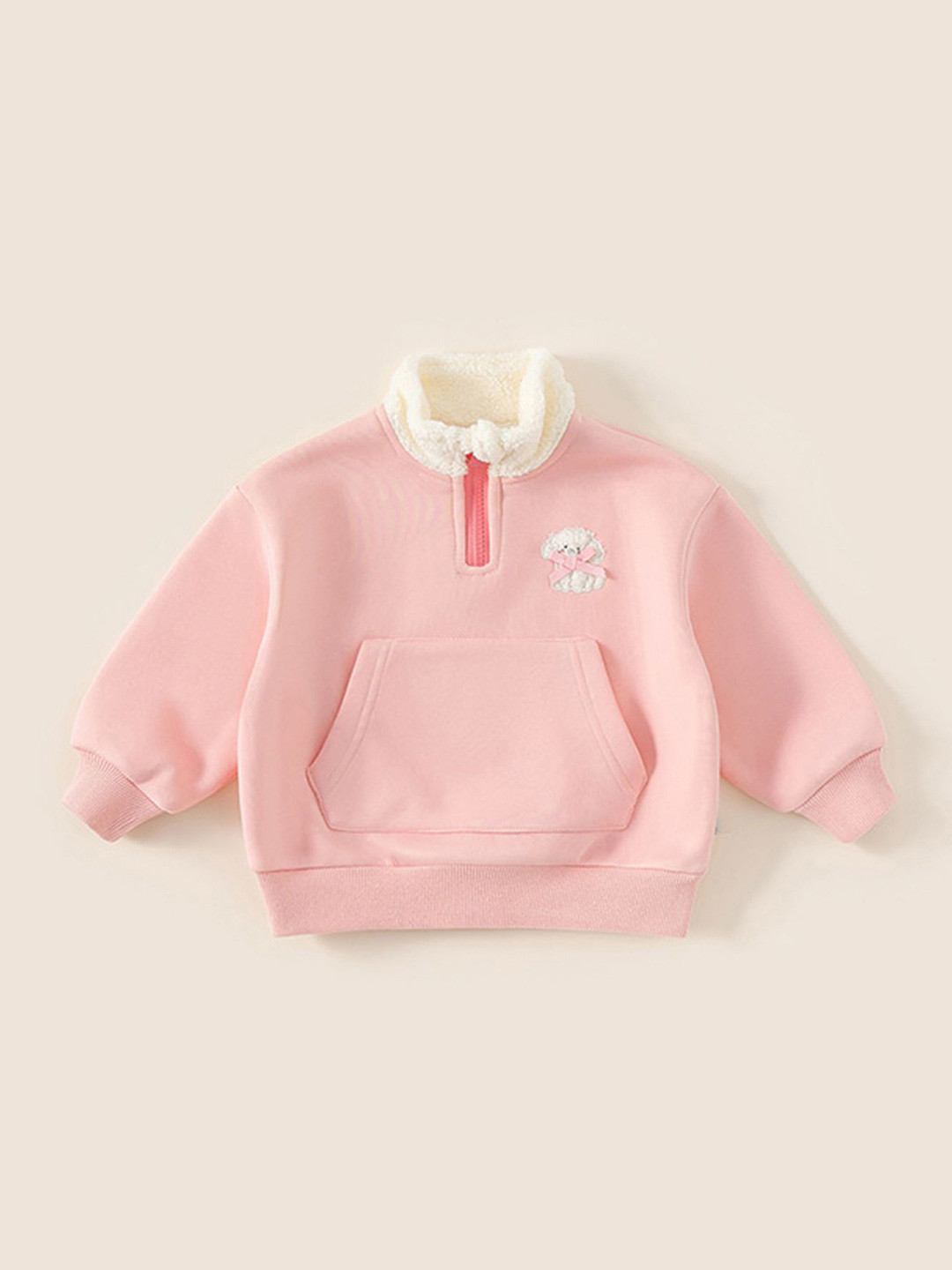 LULU & SKY Girls Teddy Mock Neck Sweatshirt