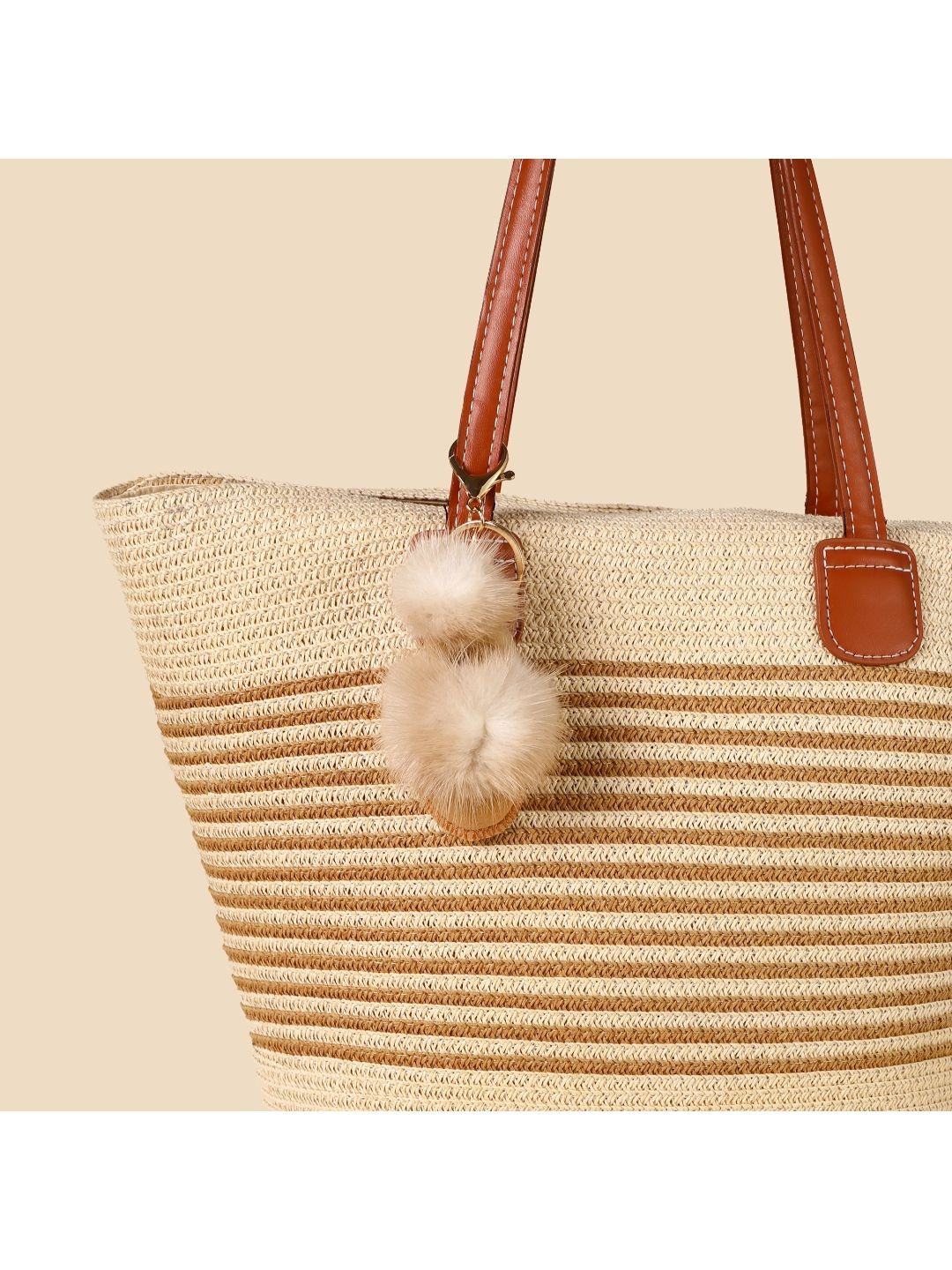 SALTY Brown Winter Glove Pom Bag Charm