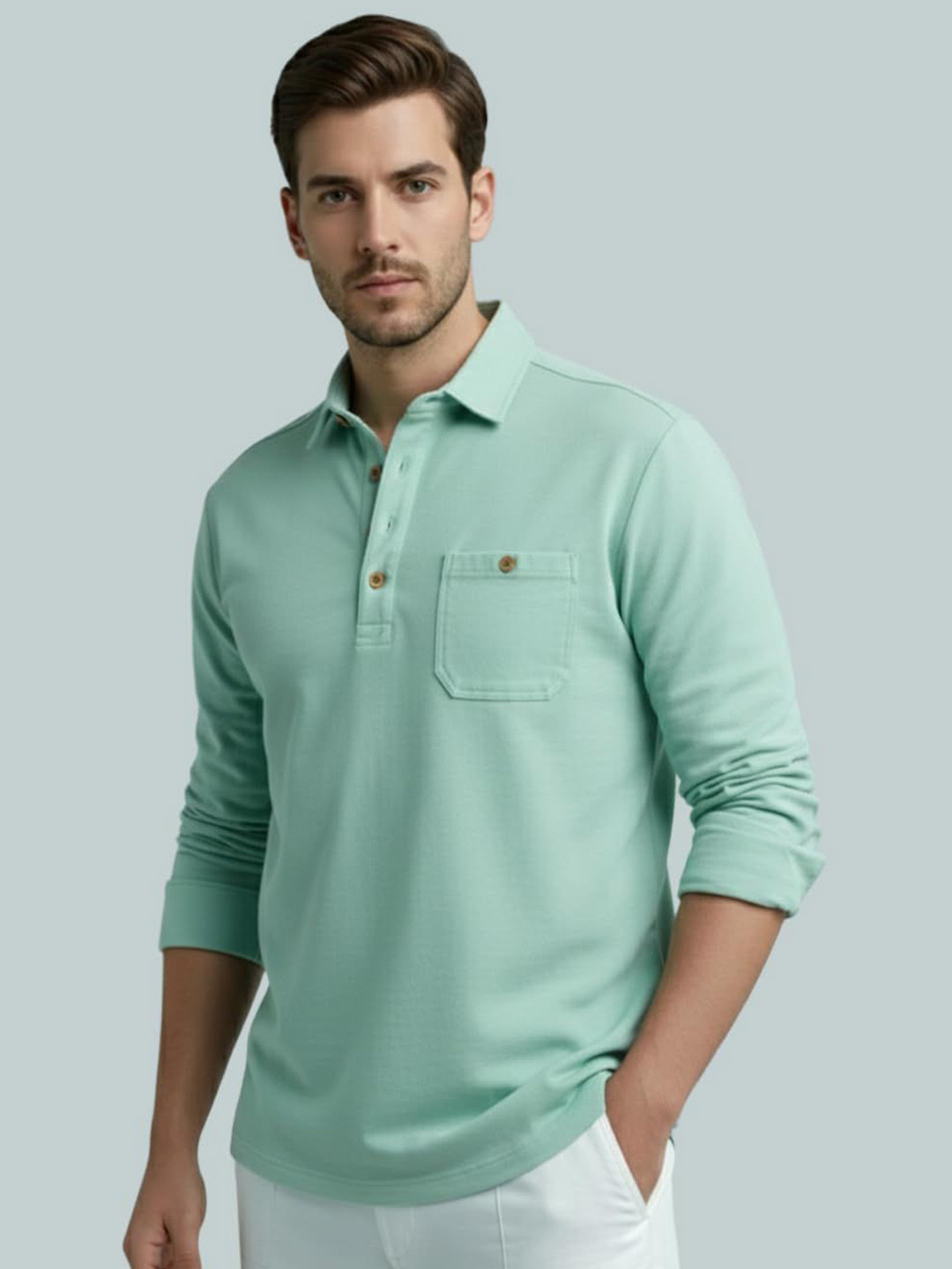Vida Loca Men Solid Shirt Collar Roll-Up Sleeves Kurta