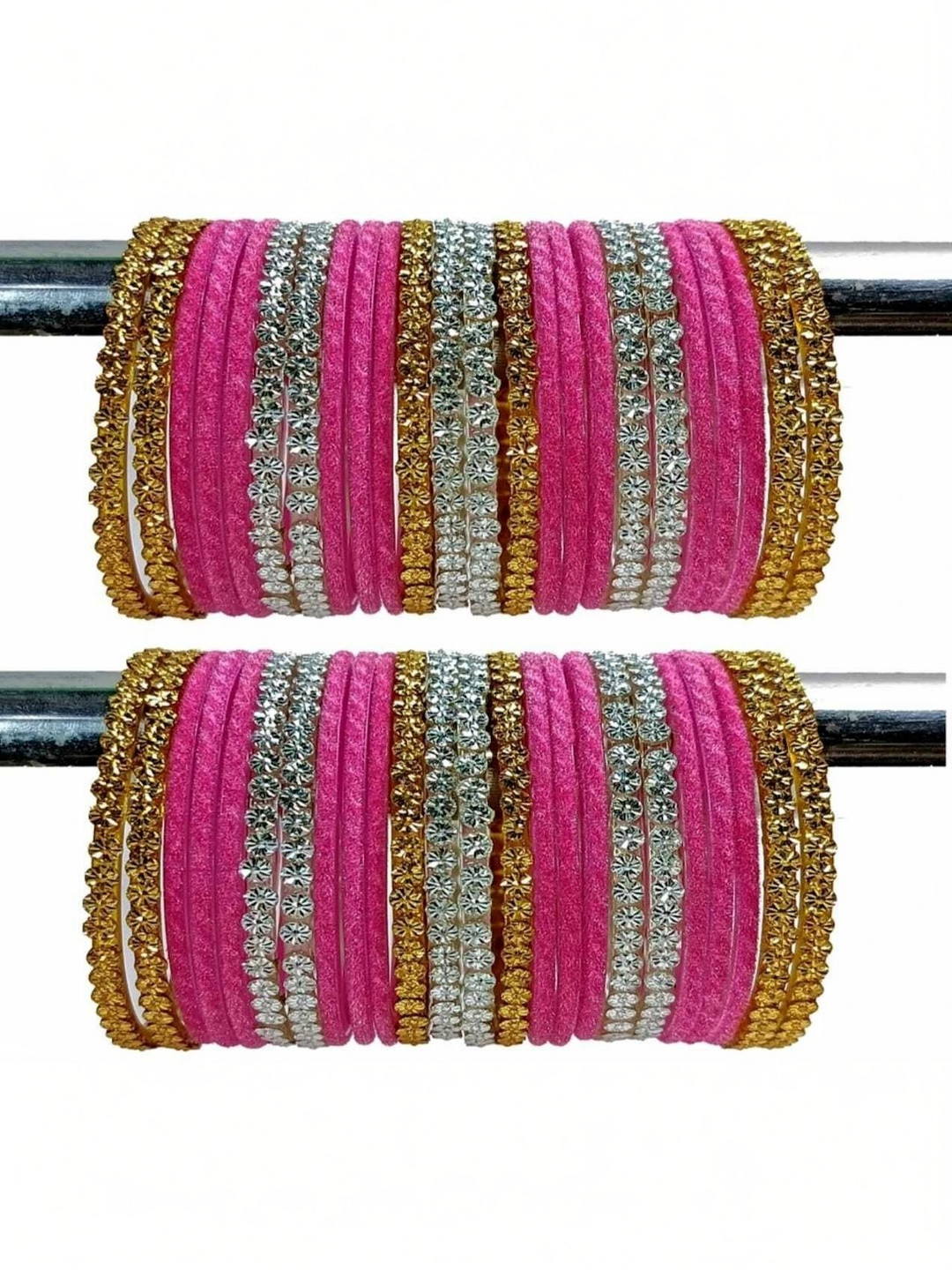 THE BLAZZE Set Of 48 Stone Studded Glass Bangle
