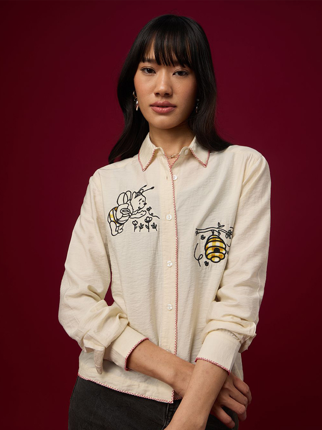 The Souled Store Disney Women Winnie The Pooh Printed Casual Shirt