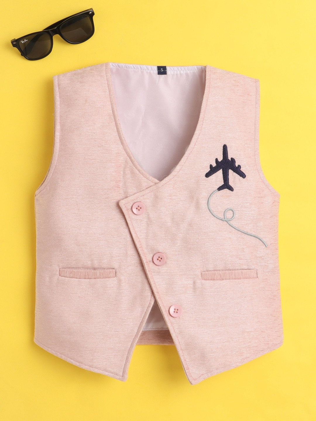Ministitch Boys Embroidered Sleeveless Velvet Waistcoat