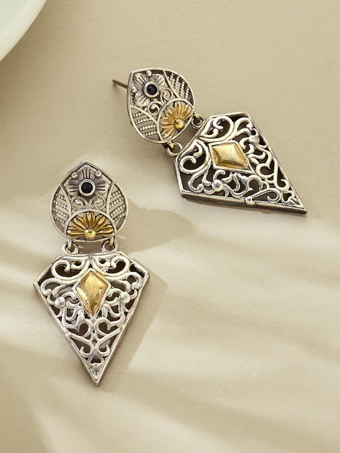 Fabindia Geometric Metal Drop Earrings