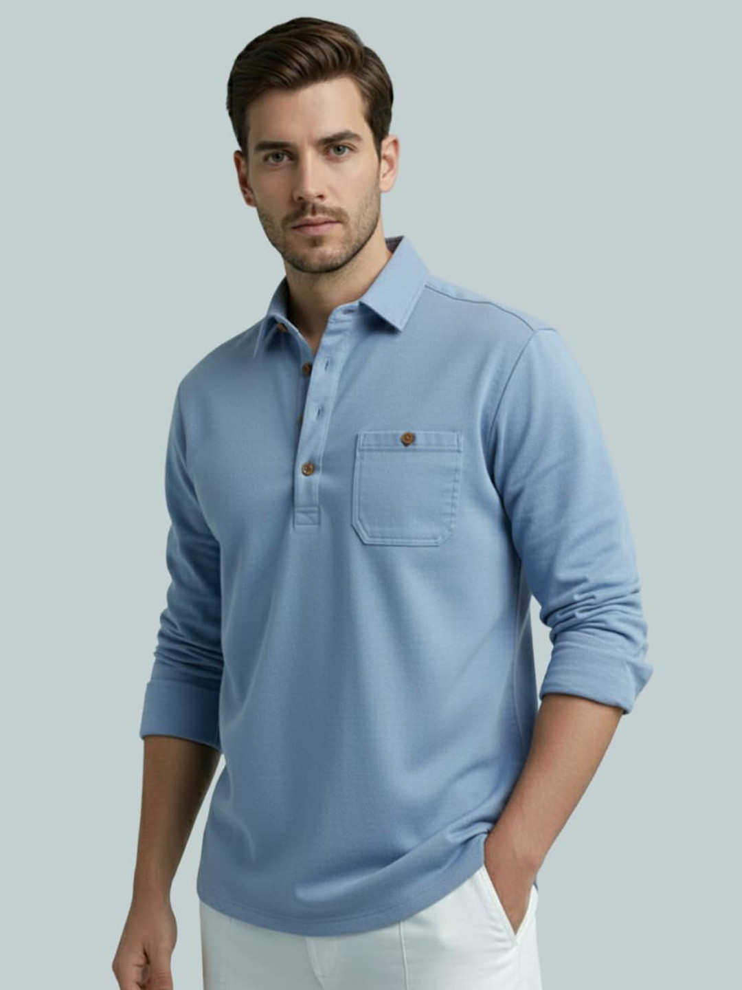 Vida Loca Shirt Collar Roll-Up Sleeves Cotton Straight Kurtas