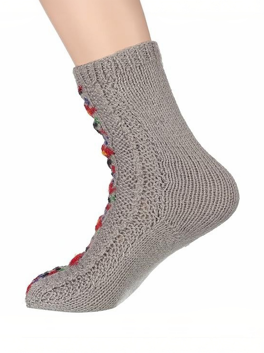 kcsocks Unisex Patterned Pure Wool Above-Ankle Socks With Knee Warmer