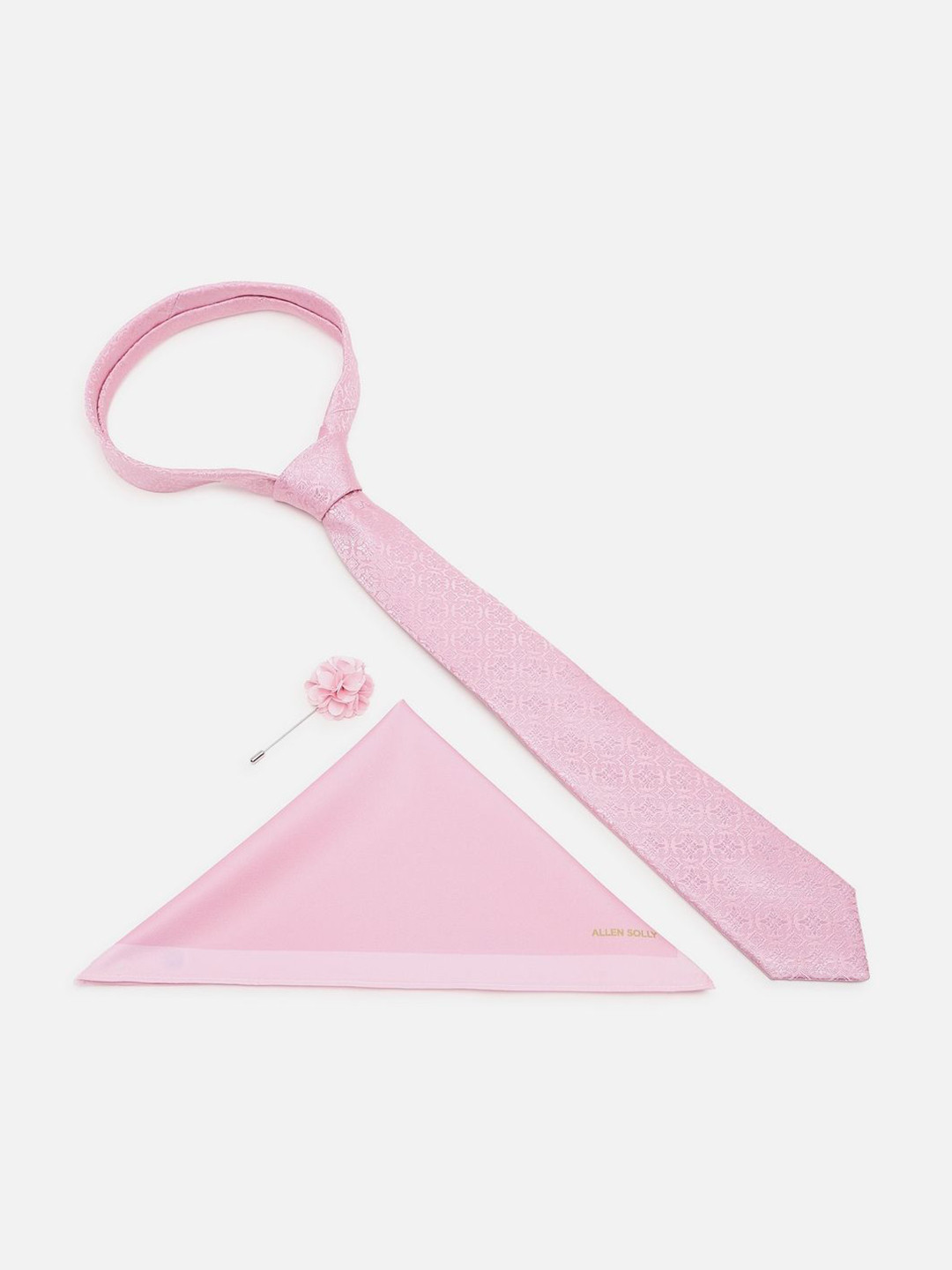 Allen Solly Men Embroidered Tie, Pocket Square and Lapel Pin