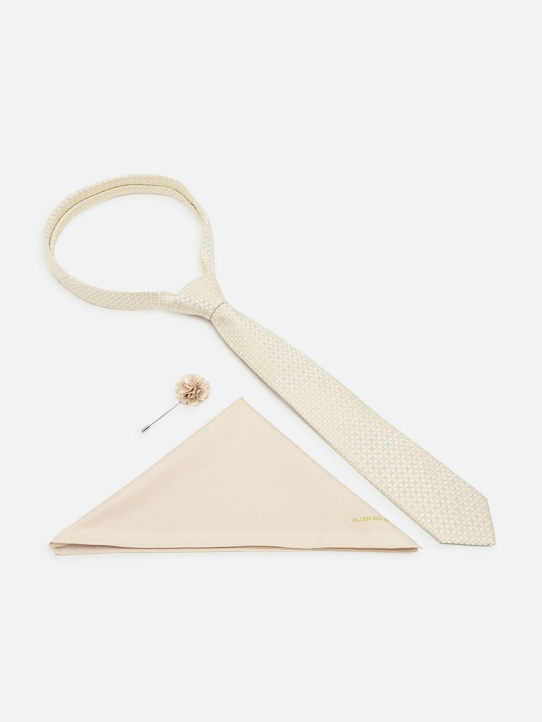 Allen Solly Men Embroidered Tie And Pocket Square And Lapel Pin