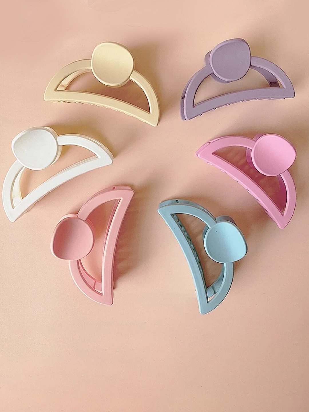 SHREEWATCHES Women Set of 6 Half Moon Shape Claw Clip Hair Accessory