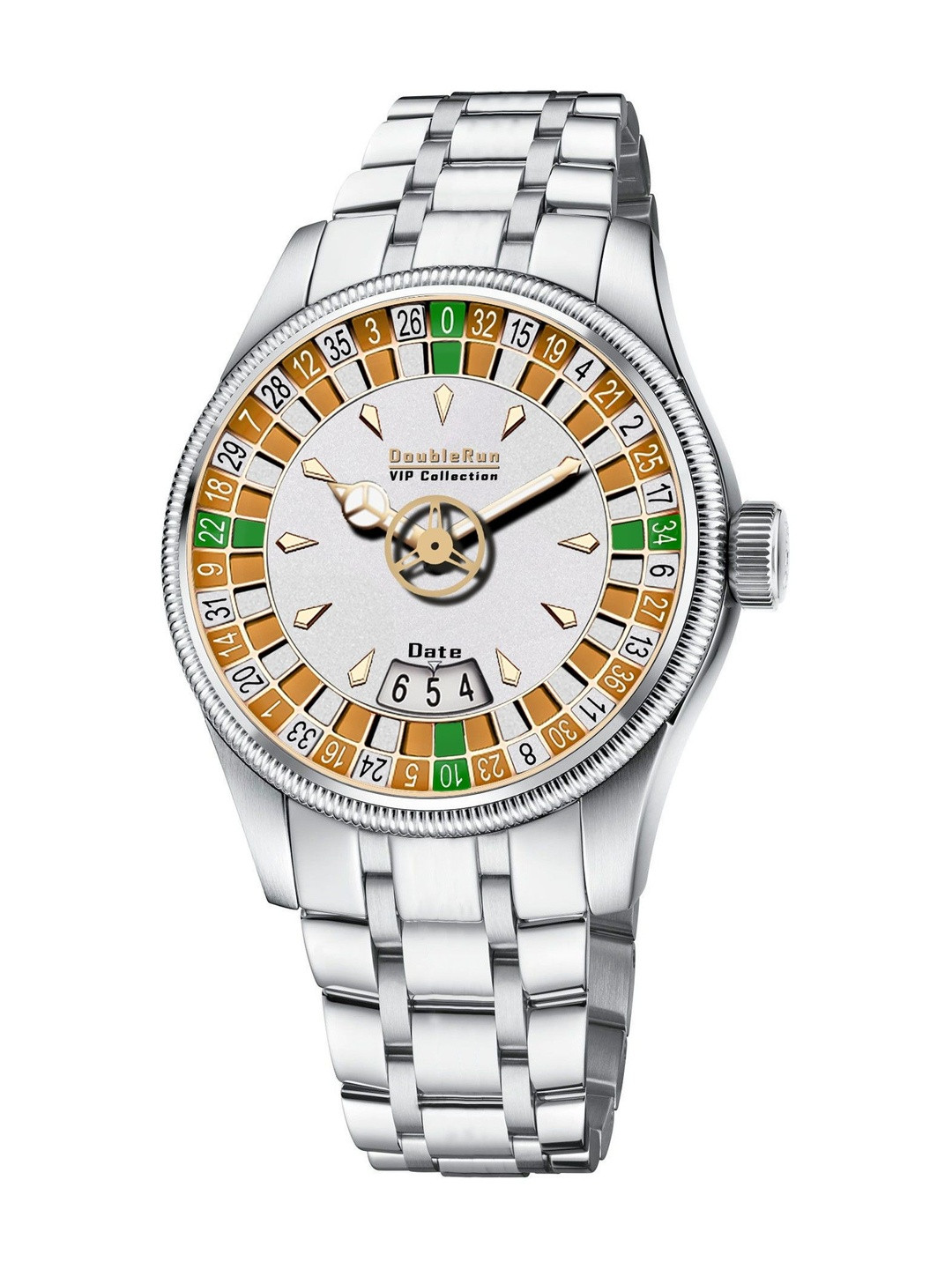 DOUBLERUN Men Chronograph Dial Megnetic Strap Straps Analogue Multi Function Watch