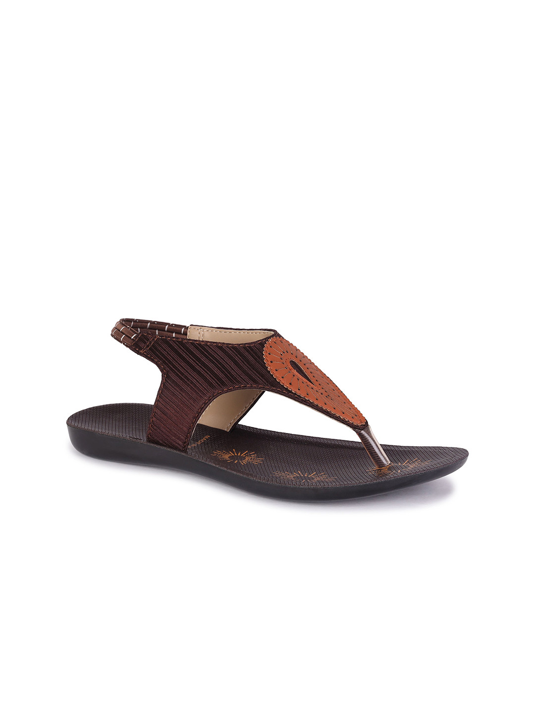 DRACKFOOT Women Printed Open Toe Flats with Ankle Loop Closure