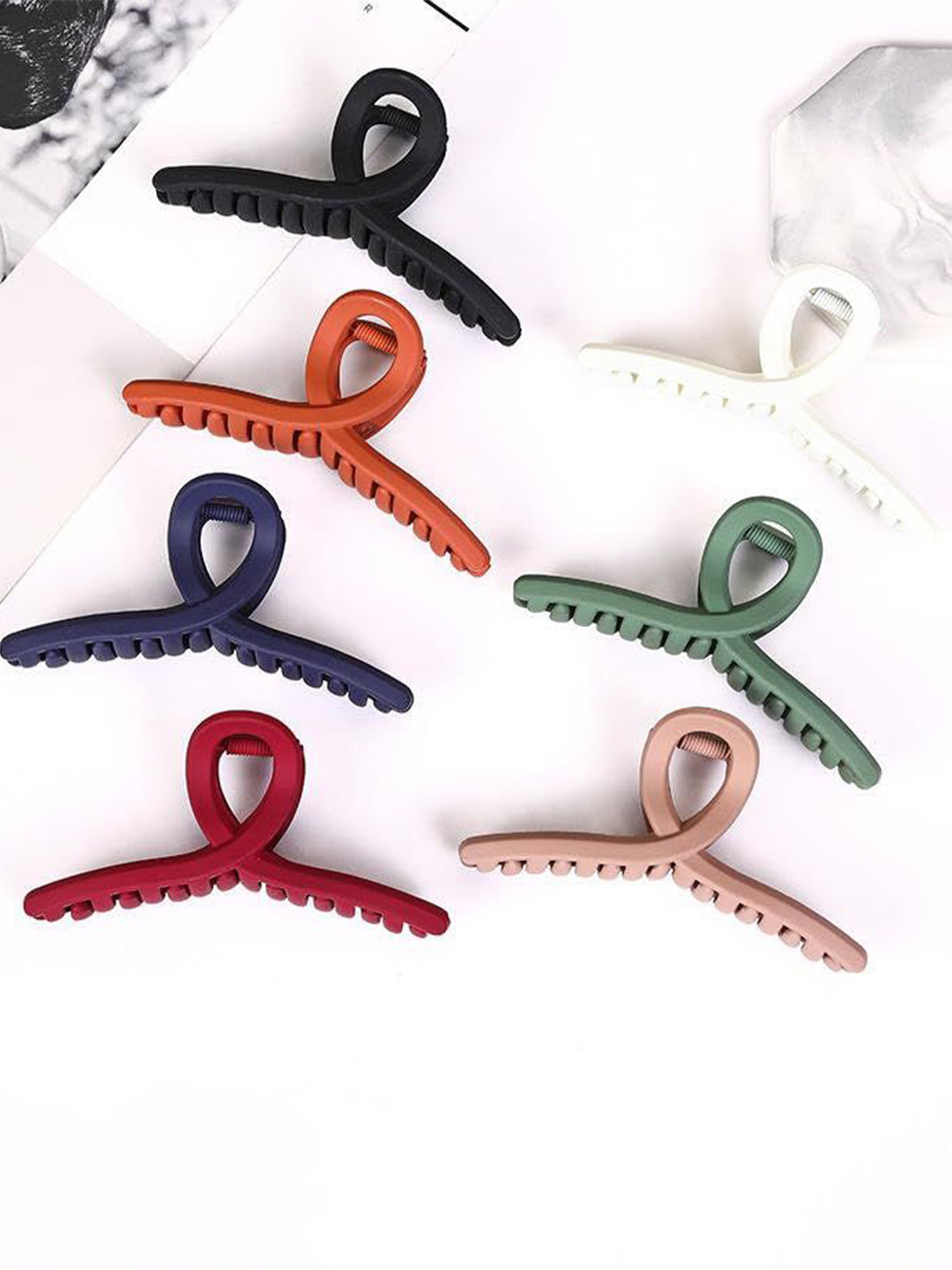 Lyphy Women Set of 7 Matt Finished T-Shapes Claw Clip Hair Accessory