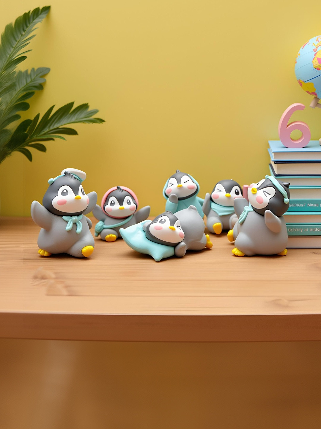 Gopalvilla Grey Glossy Kid Room Real 3D 6 Pieces Medium Showpieces -1.57 Inch