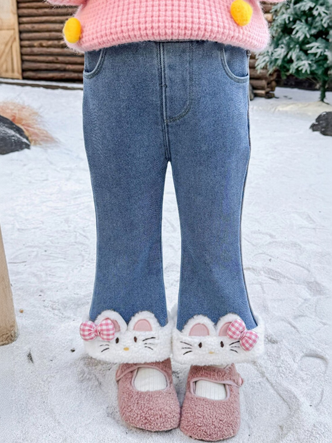 LULU & SKY Girls Bootcut High-Rise Cuff Jeans