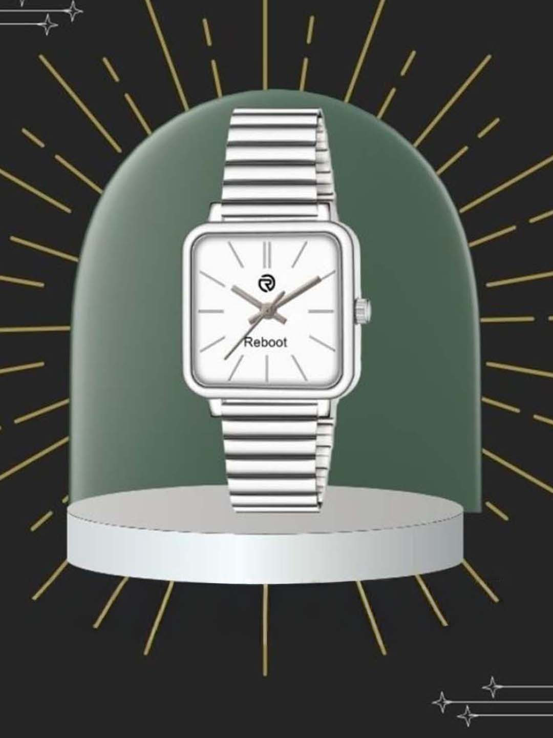REBOOT Men Dial & Stainless Steel Straps Analogue Watch New57_152 Chuan White