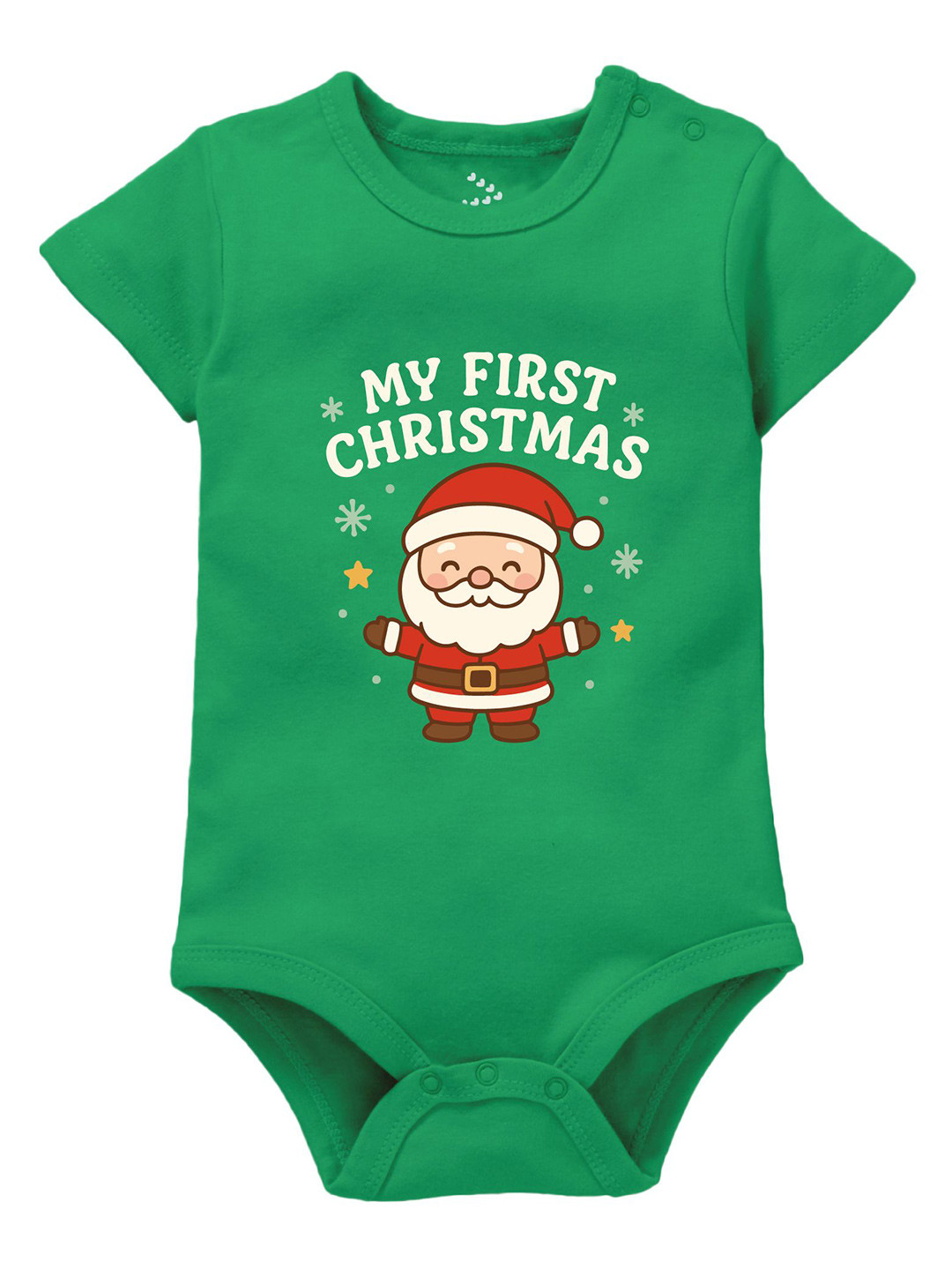 Zeezeezoo Kids My First Christmas Santa Printed Round Neck Cotton Bodysuit