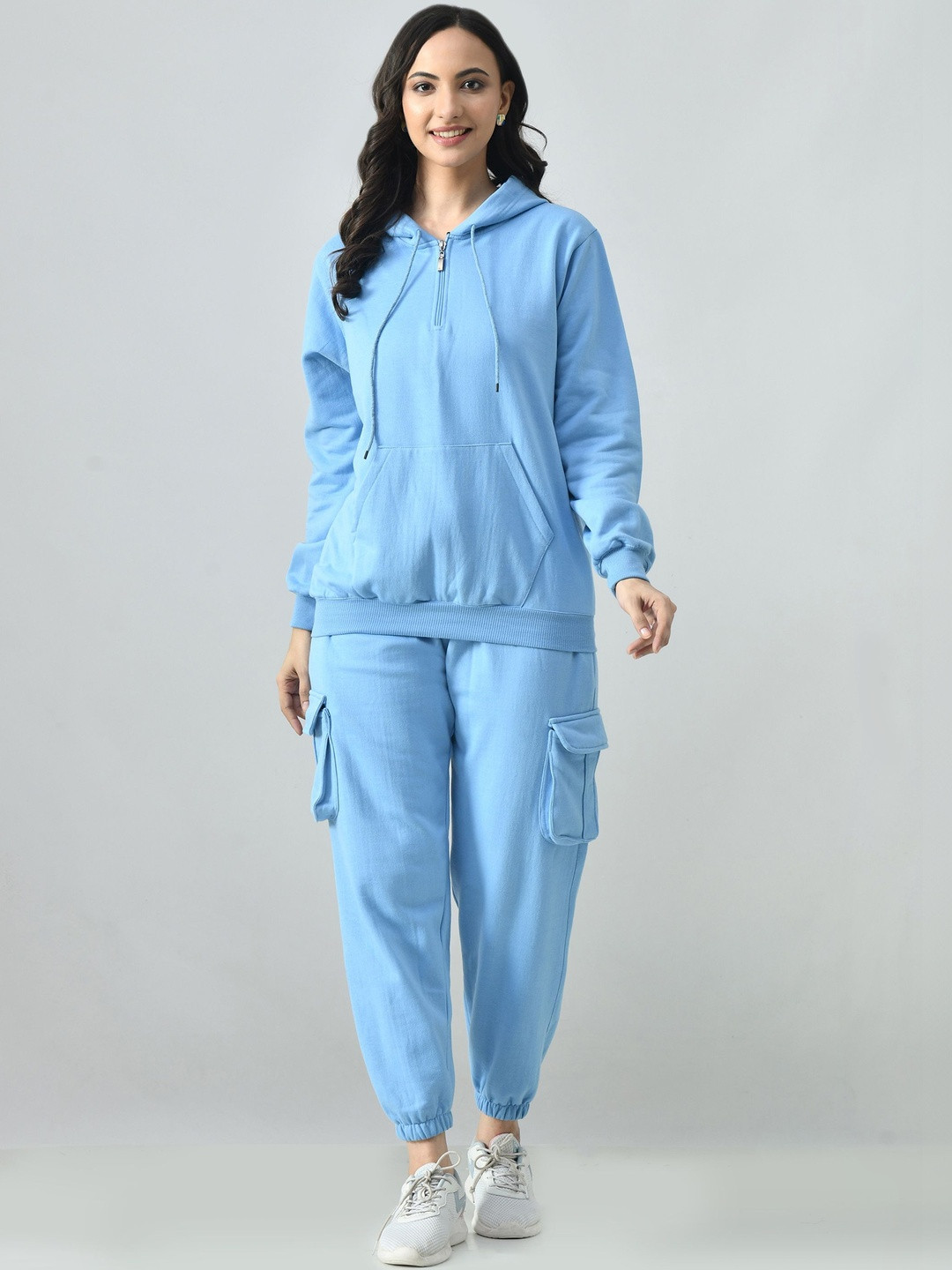 BAESD Women Hoodie Cargo Style High-Rise Tracksuit Set
