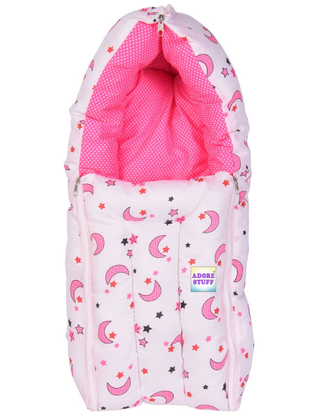 ADORE STUFF Pink & White Graphic Printed Baby Bed Set