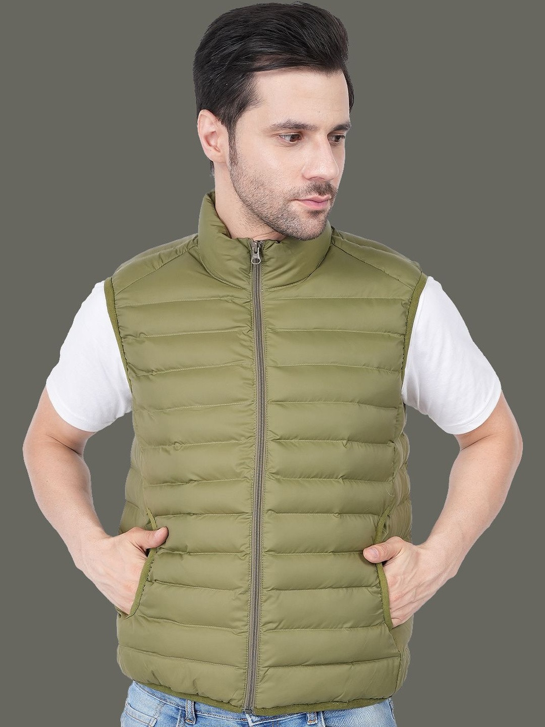 Club York Men Sleeveless Lightweight Front Zipper Puffer Jacket